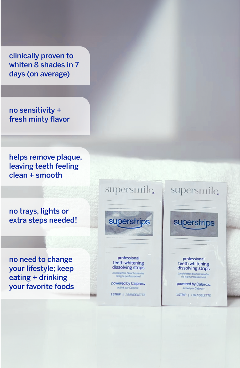 Supersmile Superstrips Dissolving Strips Box Of 14, Alternate, color, White