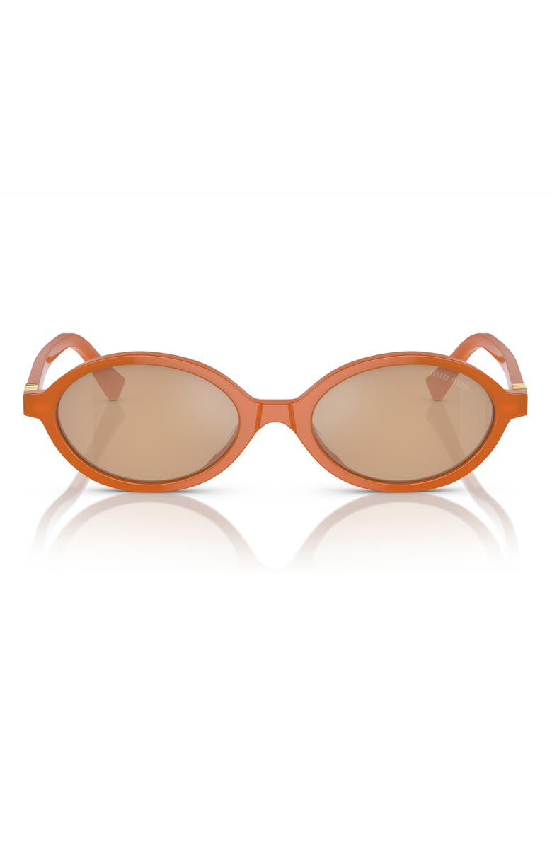 Miu Miu 50mm Oval Sunglasses, Alternate, color, Orange