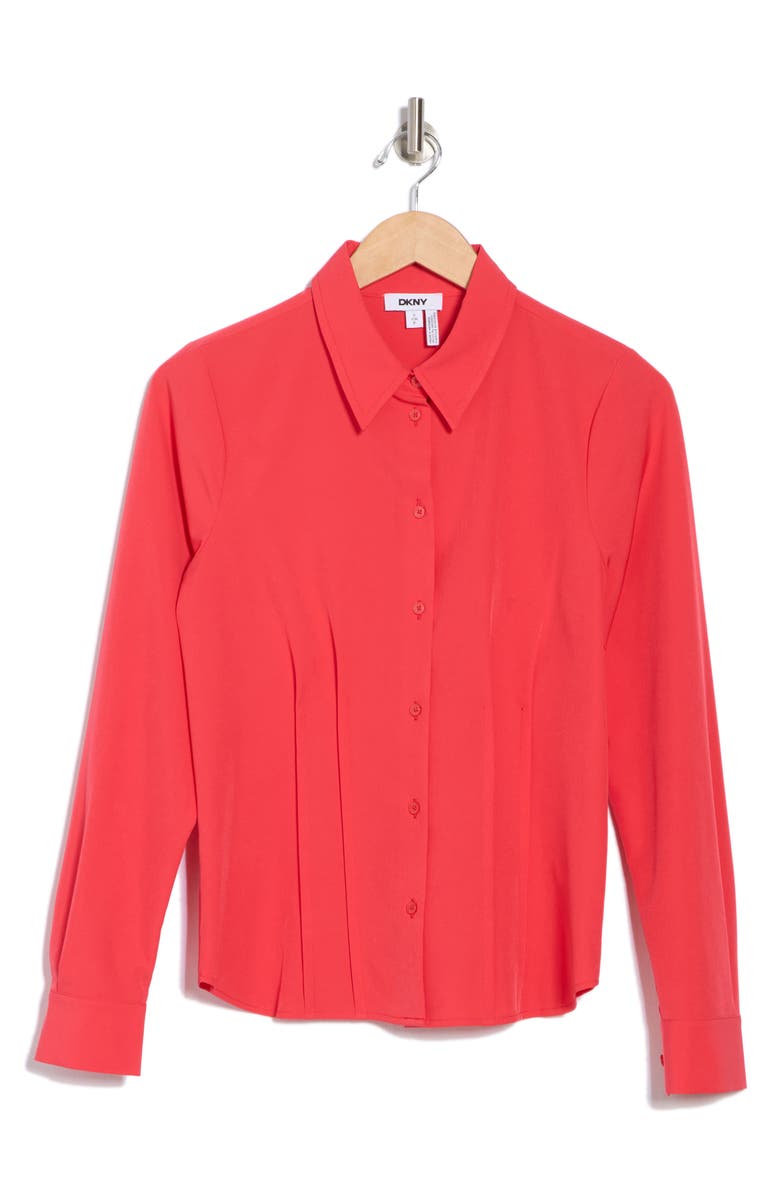 DKNY Long Sleeve Stretch Woven Button-Up Shirt, Alternate, color, 