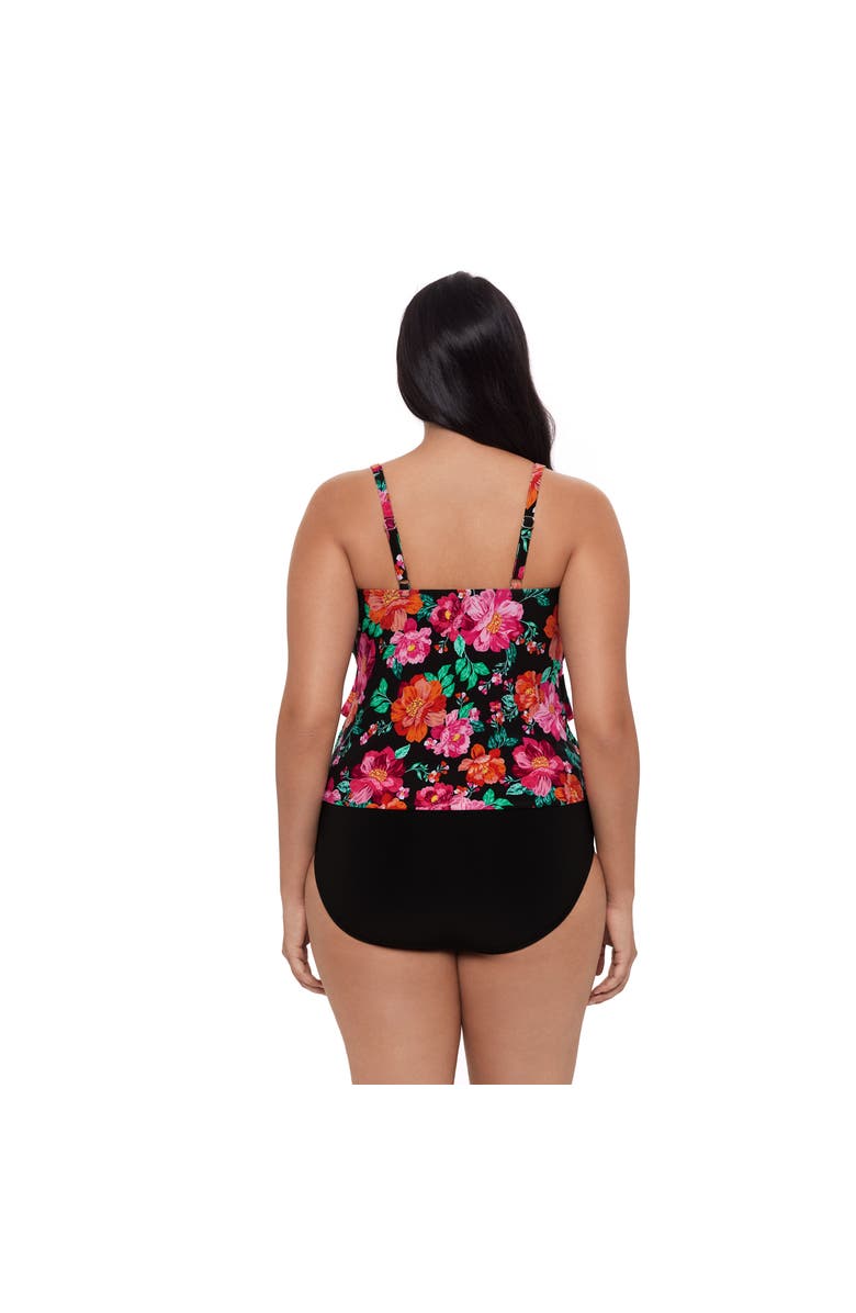 Trimshaper Lena 4 Tier Ruffle Tankini Swim Top, Alternate, color, Hothouse Garden