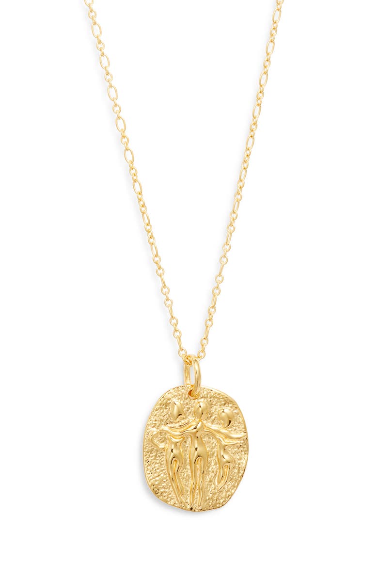 Monica Vinader Sisterhood Pendant Necklace, Main, color, 18Ct Gold Vermeil