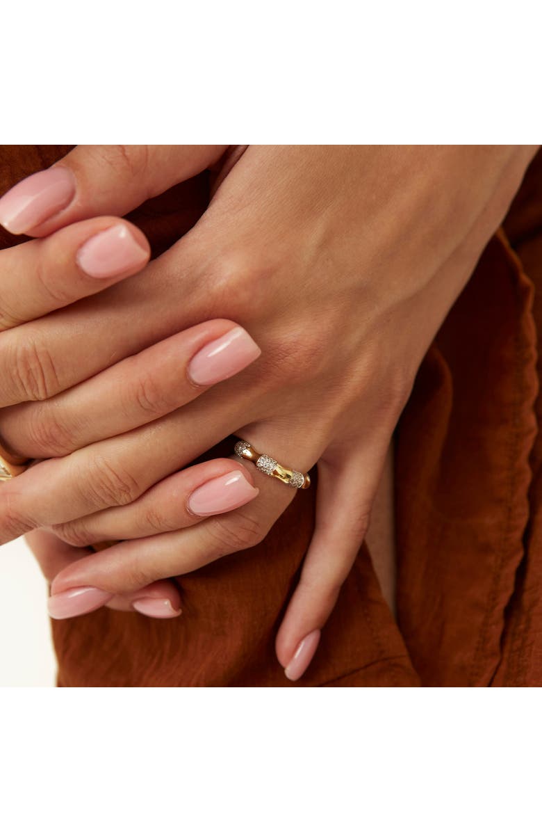 Spero London Bone Sterling Silver Adjustable Ring, Alternate, color, Gold