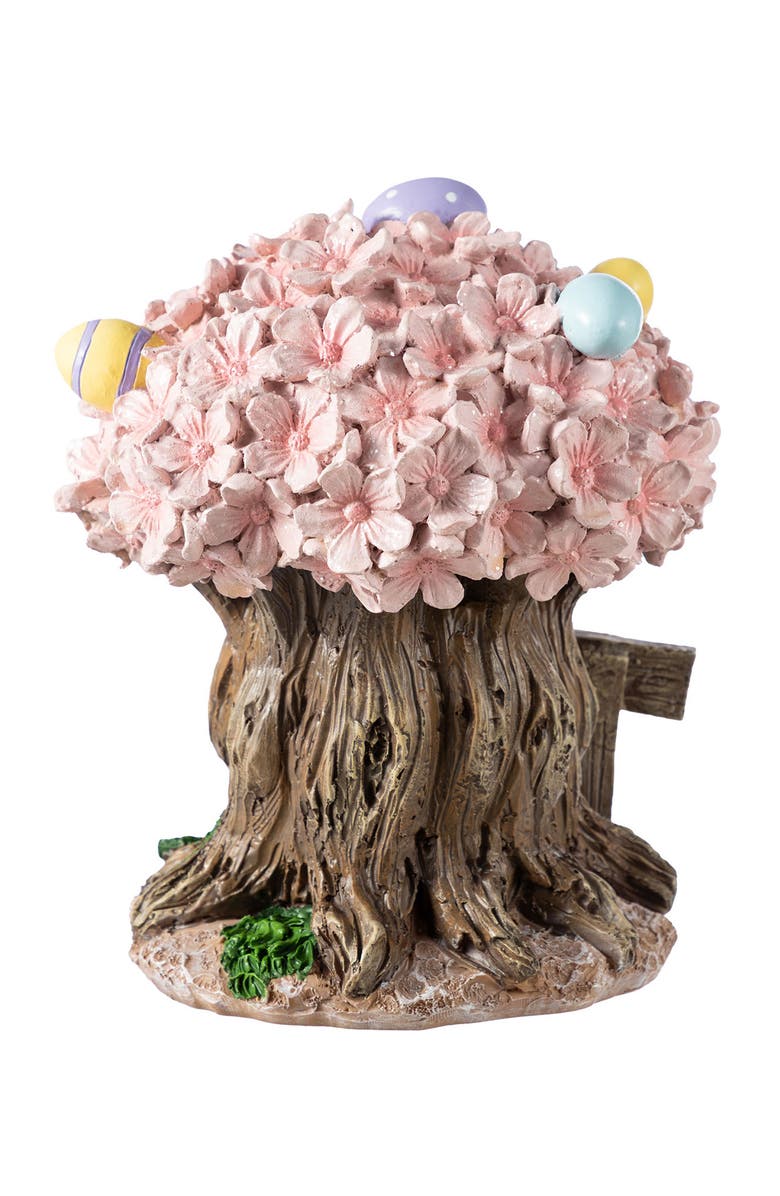 Glitzhome Easter Resin Bunny & Pink Blossoms Table Decor, Alternate, color, Pink