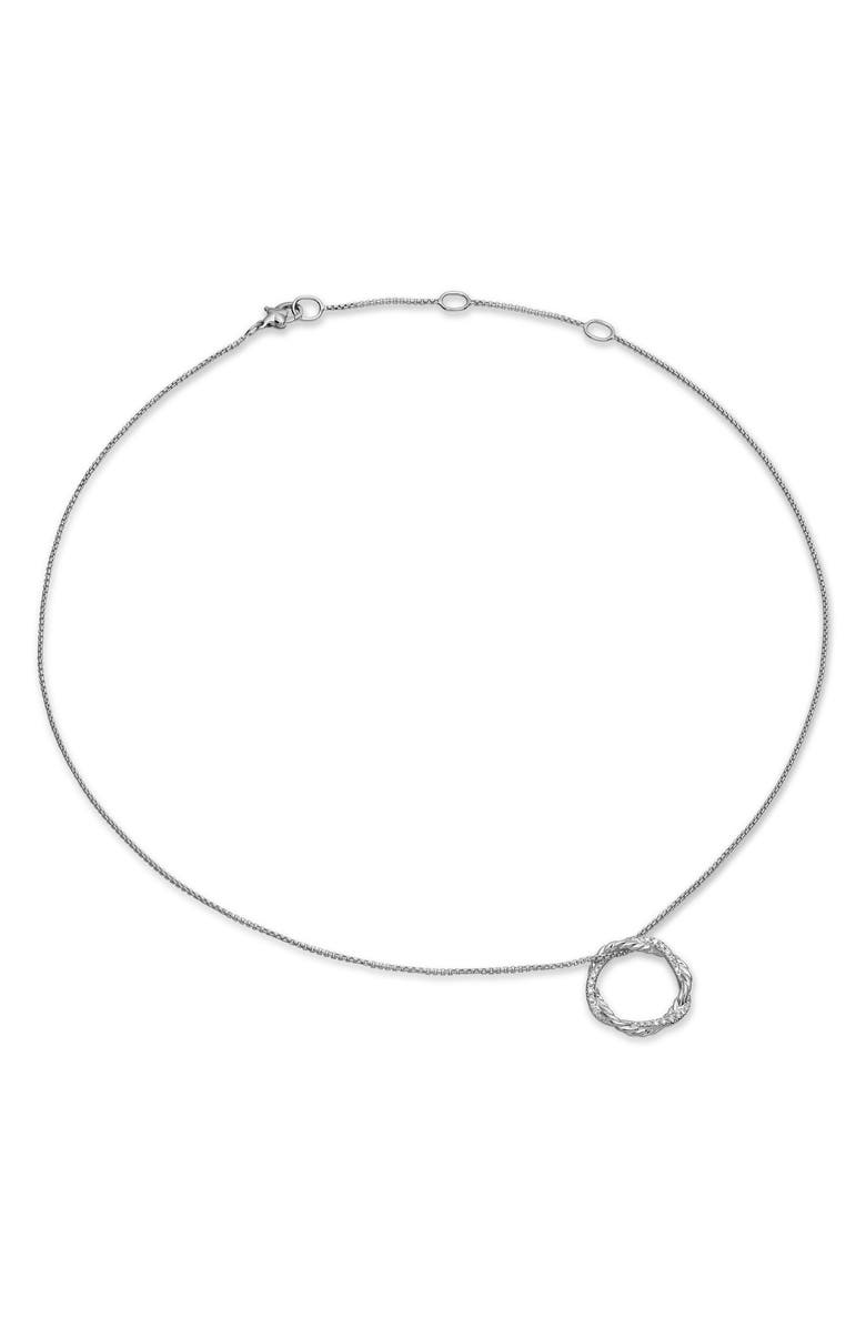 David Yurman Petite Infinity Pendant Necklace with Pavé Diamonds, Alternate, color, Diamond/ Silver