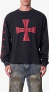 mnml Washed LA Long Sleeve Cotton Graphic T-Shirt