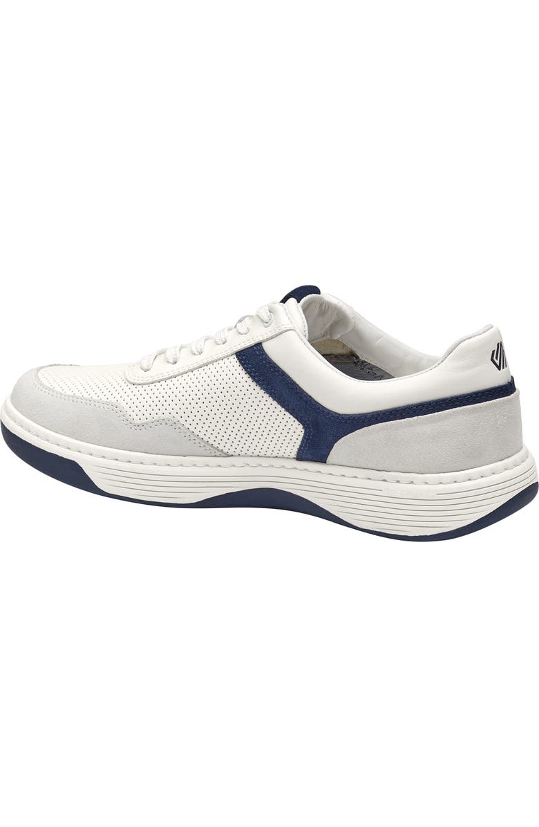 Johnston & Murphy Dawson Sneaker, Alternate, color, White Full Grain/ Navy Suede