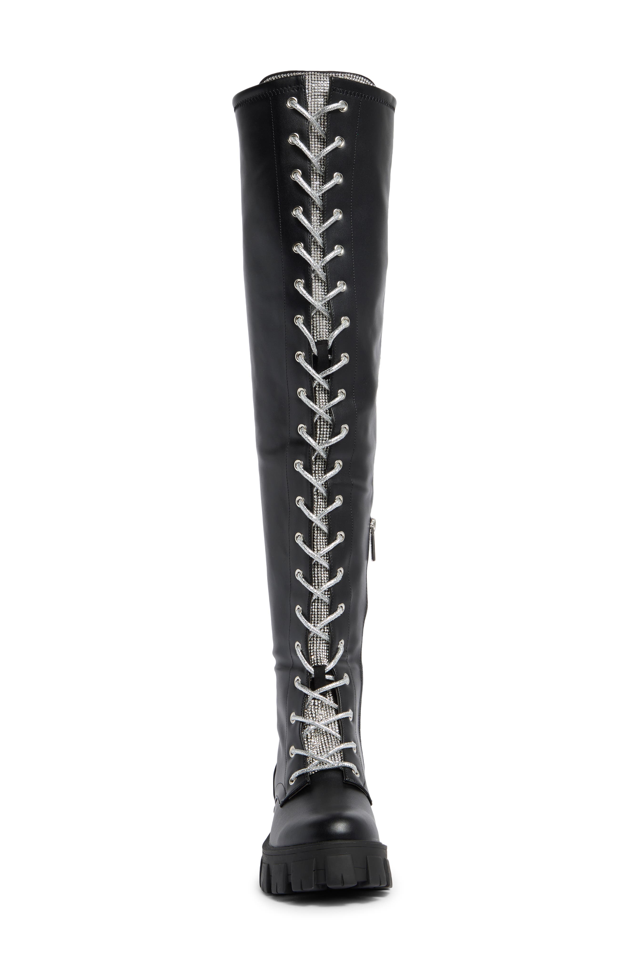 CAPE ROBBIN Boxi Lace-Up Tall Boot, Alternate, color, 