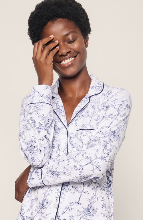Shop Petite Plume Print Pima Cotton Pajamas In White