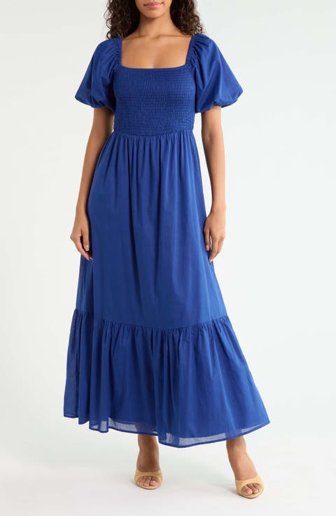 Bluebell Smocked Puff Sleeve Maxi Dress
