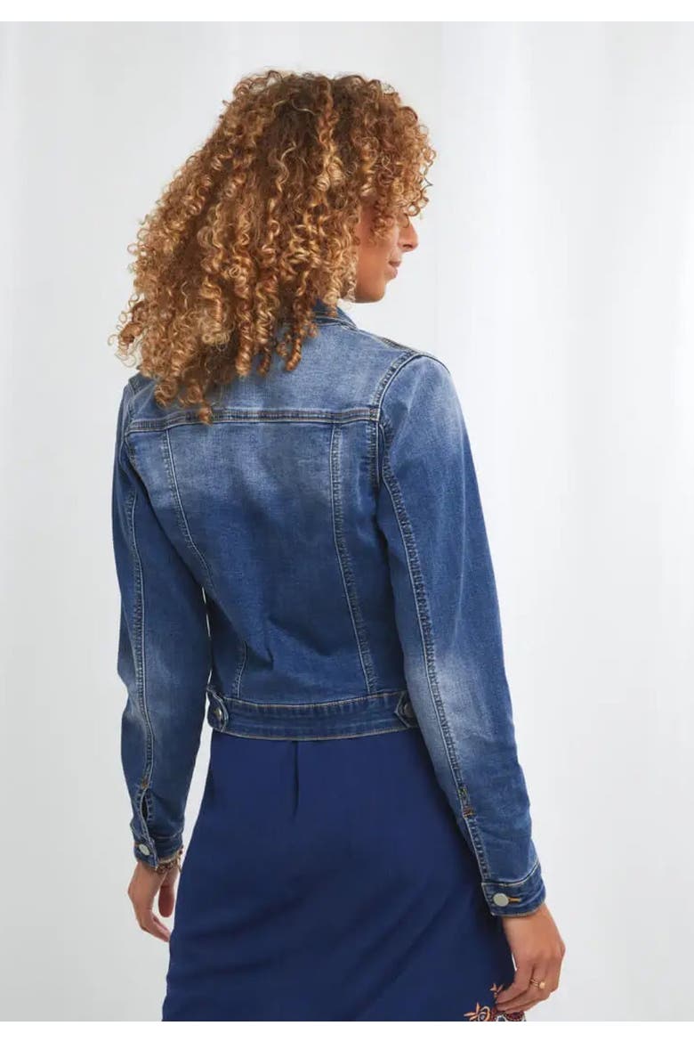 Essential Stretch Denim Jacket, Alternate, color, MEDIUM BLUE