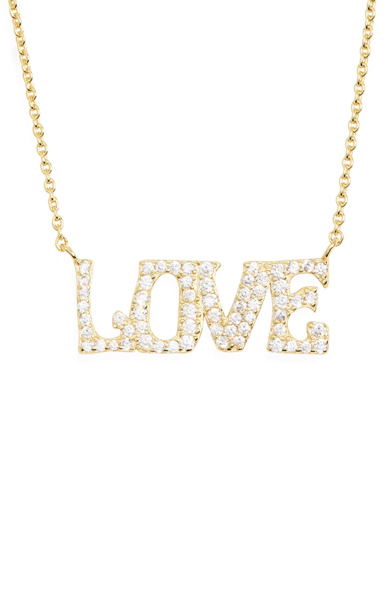 ARGENTO VIVO Pavé Love Pendant Necklace, Main, color, Gold