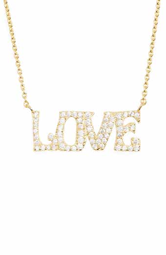 ARGENTO VIVO Pavé Love Pendant Necklace