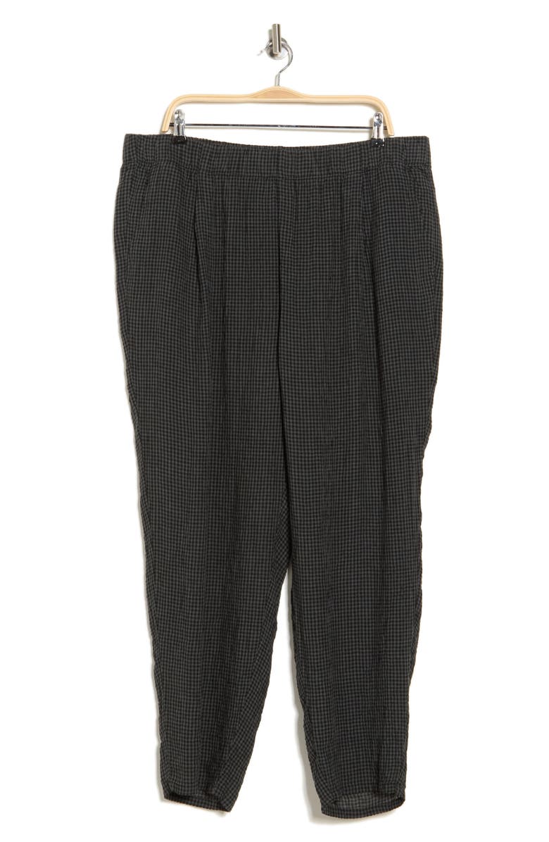 Eileen Fisher Organic Linen Tapered Ankle Pants, Alternate, color, Black