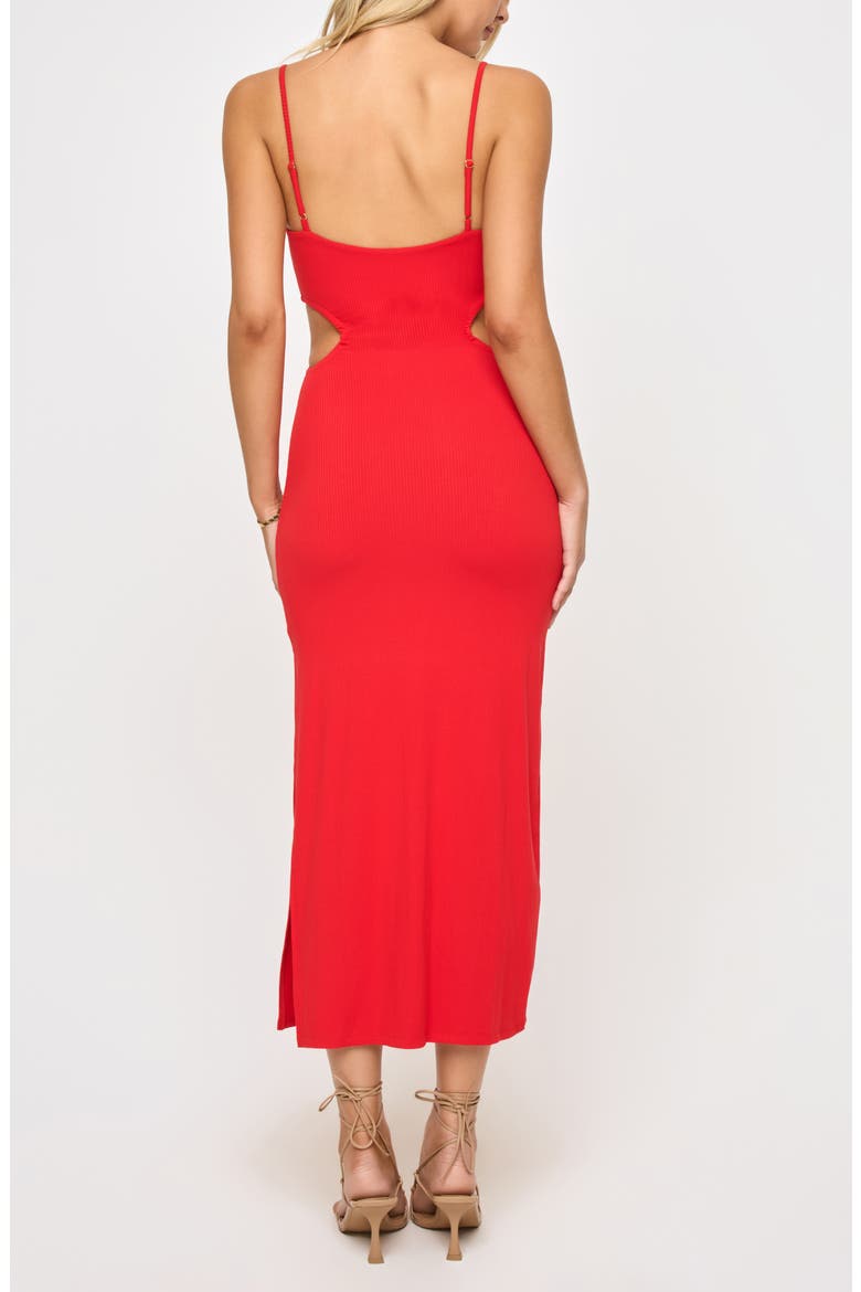 Cameron Cutout Rib Cover-Up Midi Dress, Alternate, color, FLAME