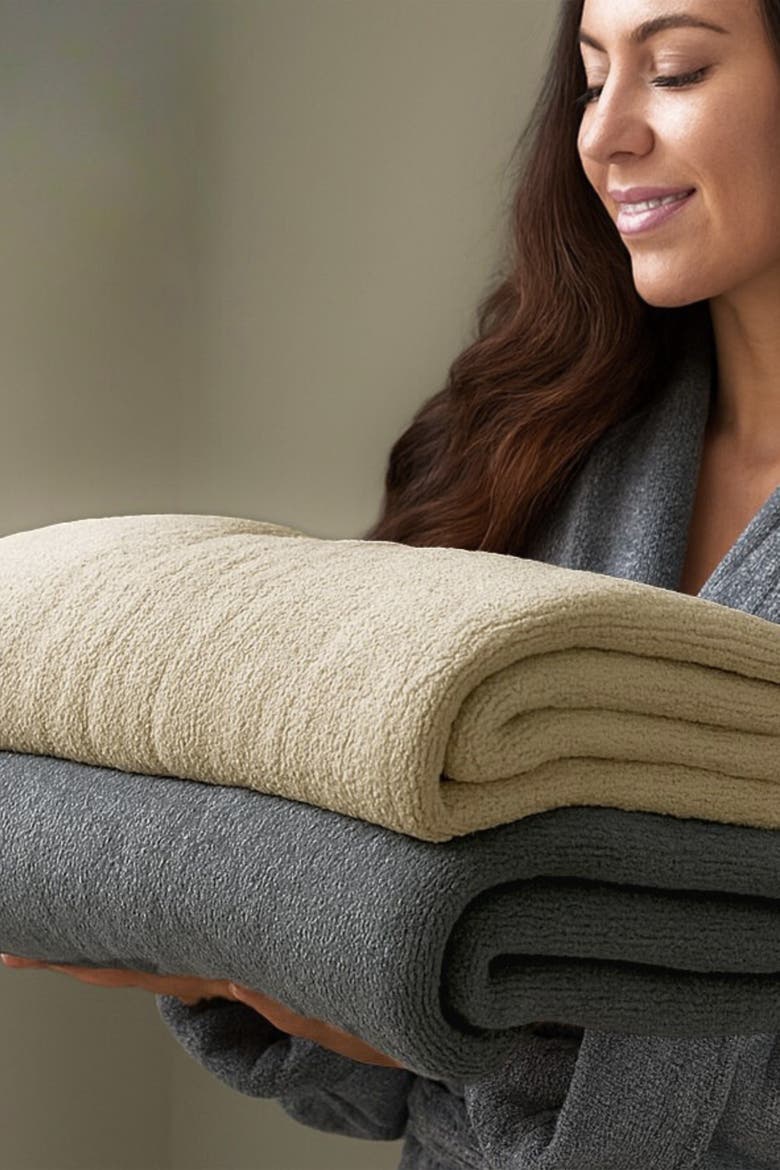 Melange Viscose Cotton Bath Sheet - Soft, Absorbent, Oversized, Alternate, color, Sand