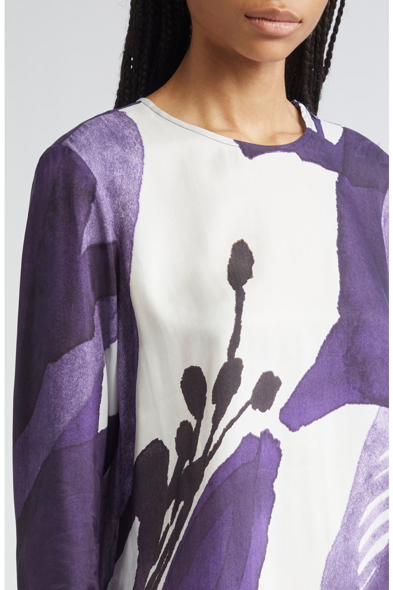 Kovertaa Kylm Nkukka Floral Top, Alternate, color, VIOLET, OFF WHITE