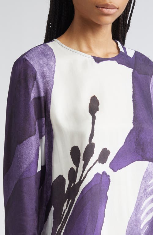 Marimekko Kovertaa Kylm Nkukka Floral Top In Purple