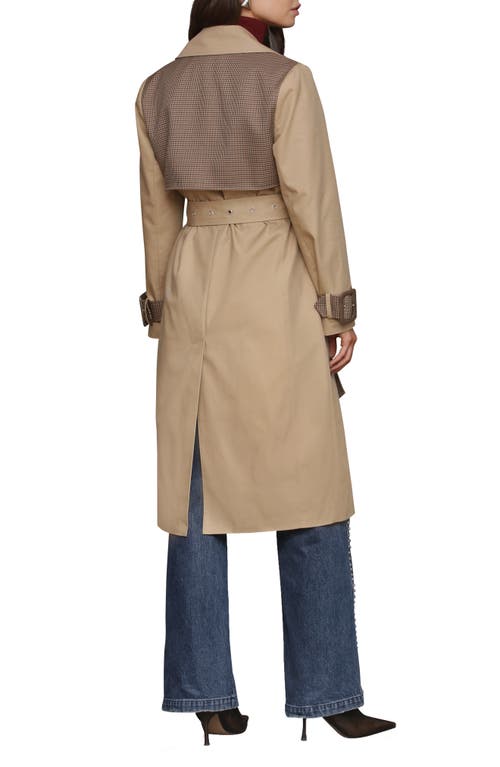 Avec Les Filles Pattern Block Trench Coat In Neutral