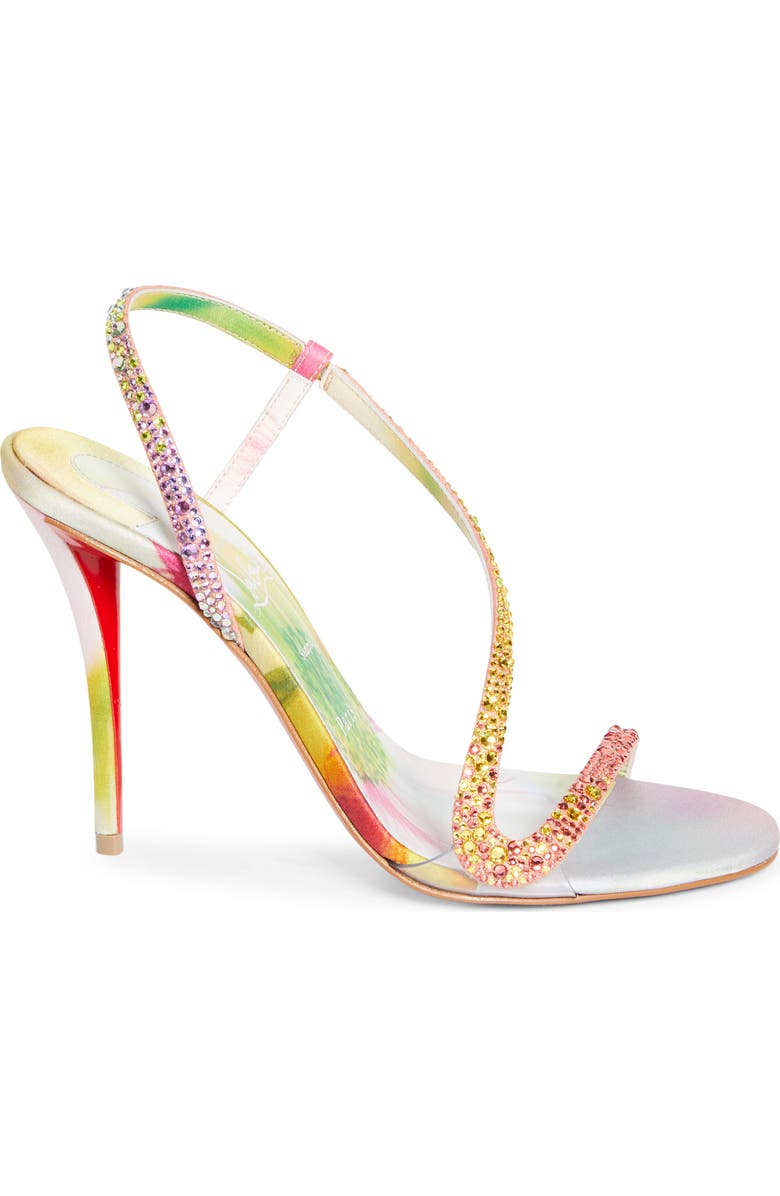 Christian Louboutin Rosa Z Crystal Embellished Slingback Sandal, Alternate, color, Yellow Multi