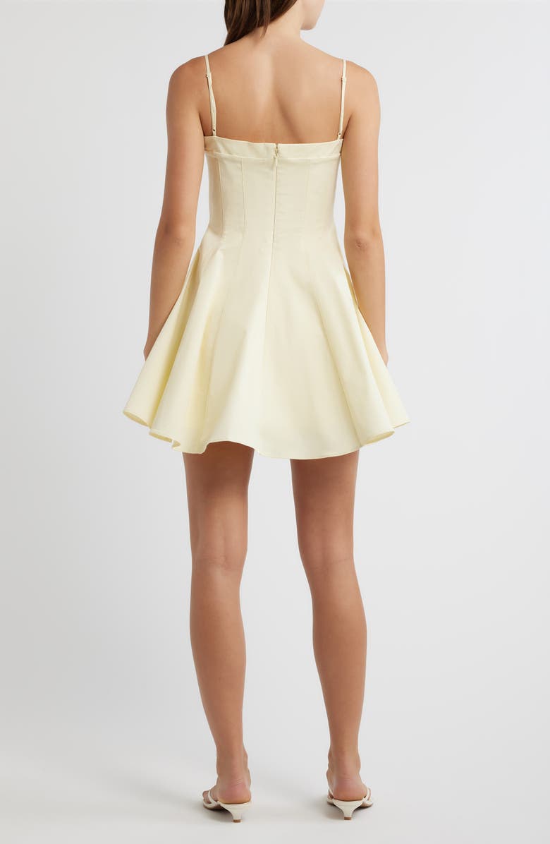 HOUSE OF CB Dolly Stretch Cotton Fit & Flare Cocktail Dress, Alternate, color, Lemon