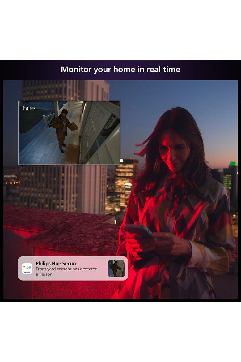 Hue Secure Wired Smart Security Camera, Alternate, color, White