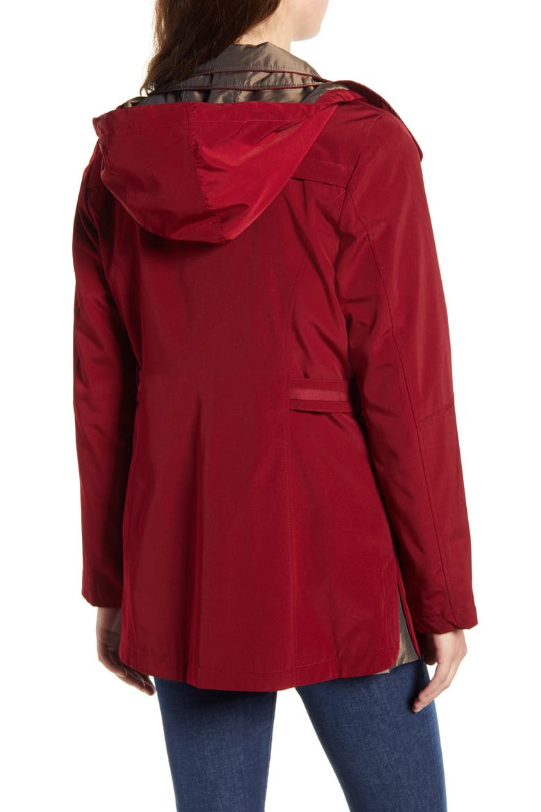Raincoat with Removable Hood & Liner, Alternate, color, MERLOT