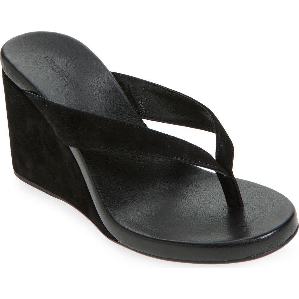 Tony Bianco Avanti Platform Wedge Flip Flop in Black Suede  product