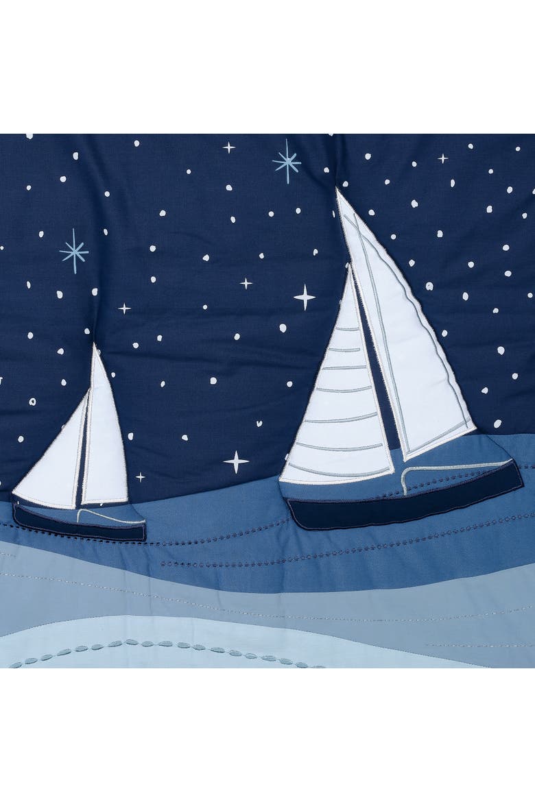 Little Skipper 3-Piece Sailboat Nautical Nursery Crib Bedding Set, Alternate, color, Blue