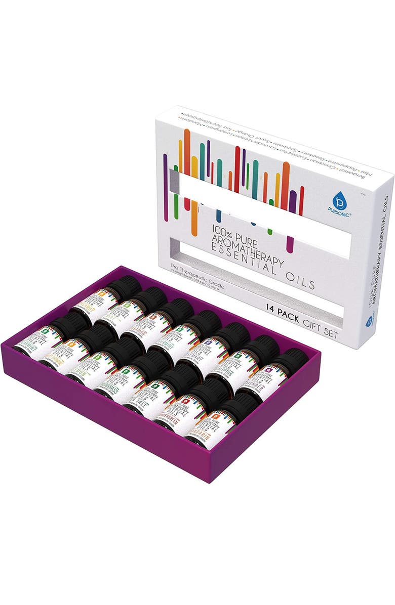 PURSONIC 14 Pack of 100% Pure Essential Aromatherapy Oils, Alternate, color, Multicolor