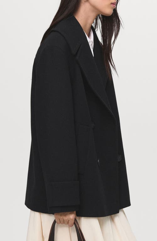 Mango Goya Double Breasted Blazer In Black