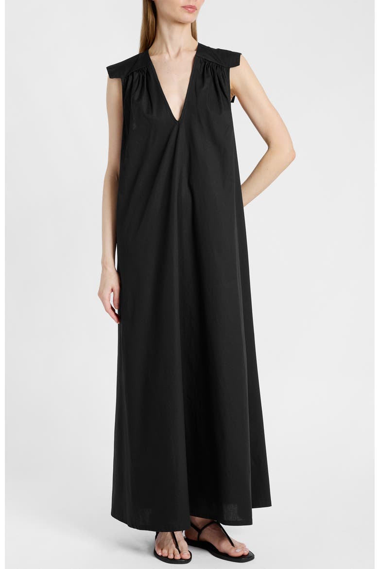Niu Cap Sleeve Maxi Dress, Alternate, color, Black
