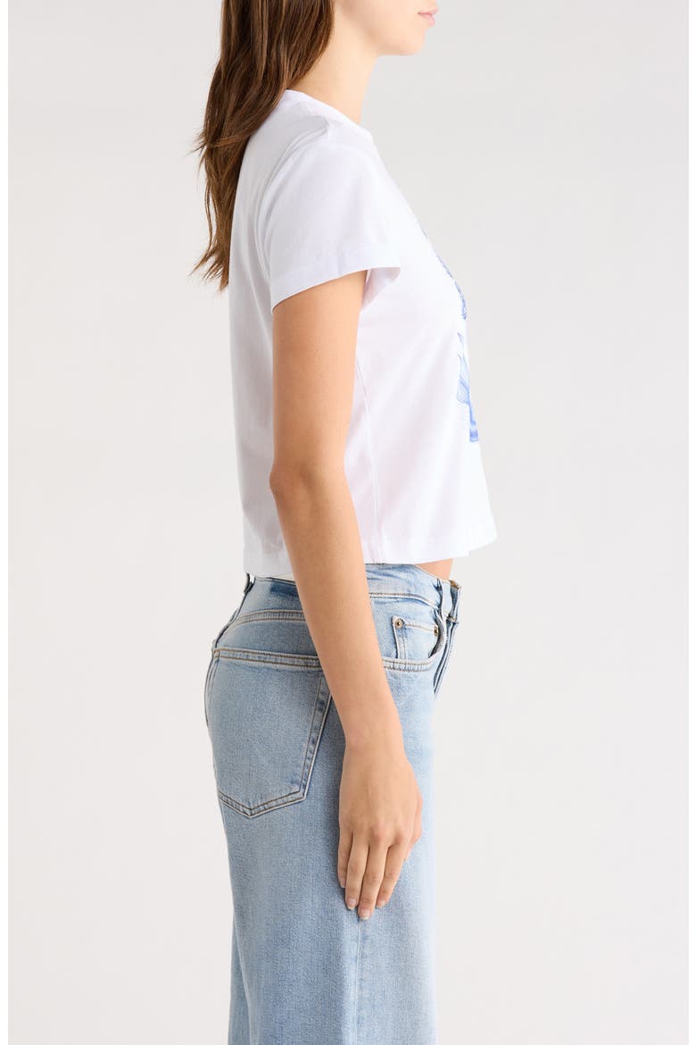 Mermaid Logo Crop Graphic T-Shirt, Alternate, color, WHITE