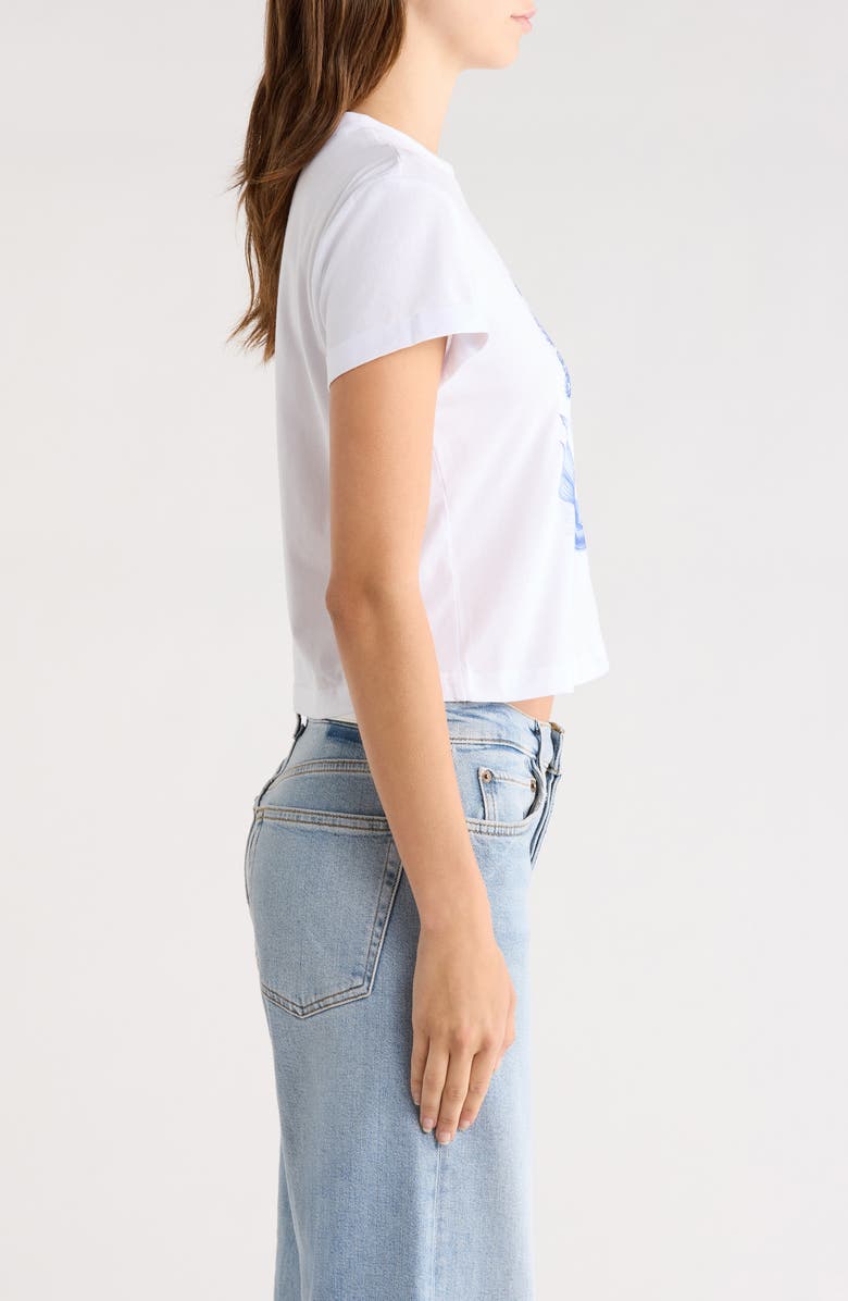 Avec Les Filles Mermaid Logo Crop Graphic T-Shirt, Alternate, color, White