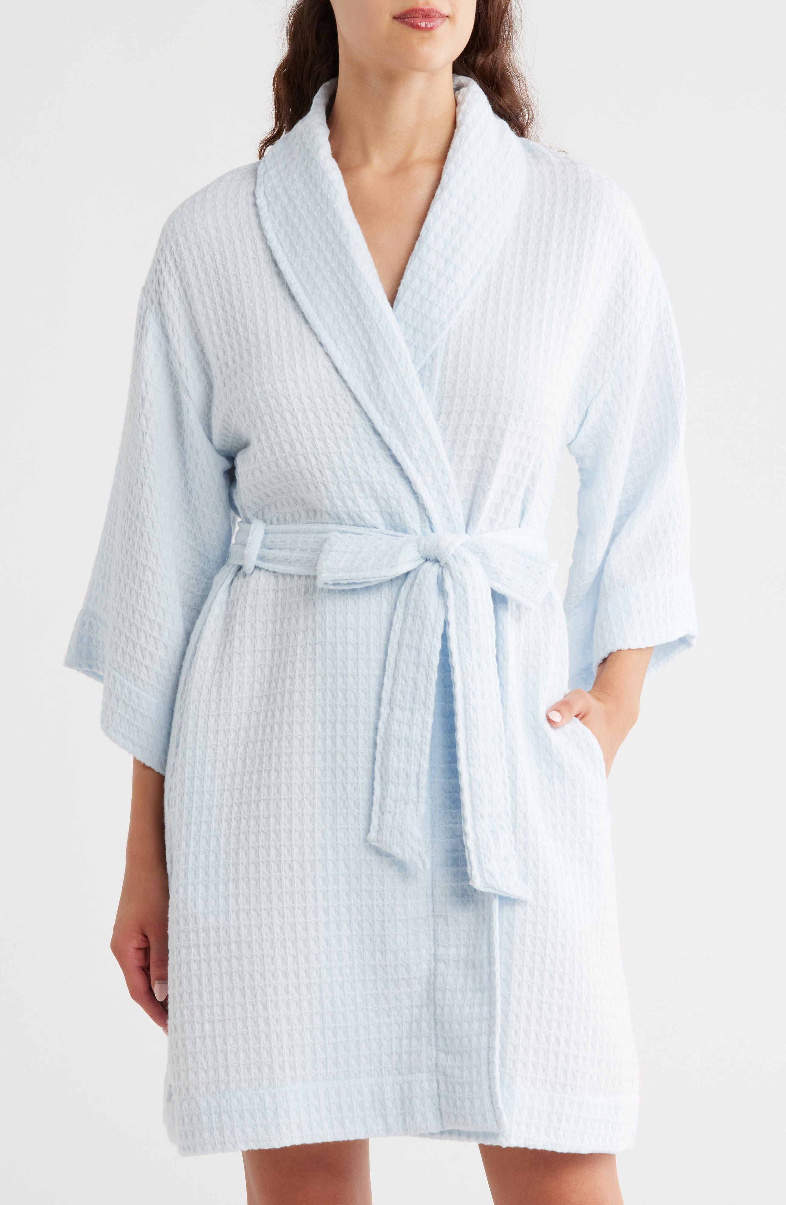 ladies waffle dressing gown fheaev Lightweight Robes For Women Waffle Bathrobe Soft Fast-Drying Unisex Couple Hotel Robe House Dress Long Nightgown With Pockets