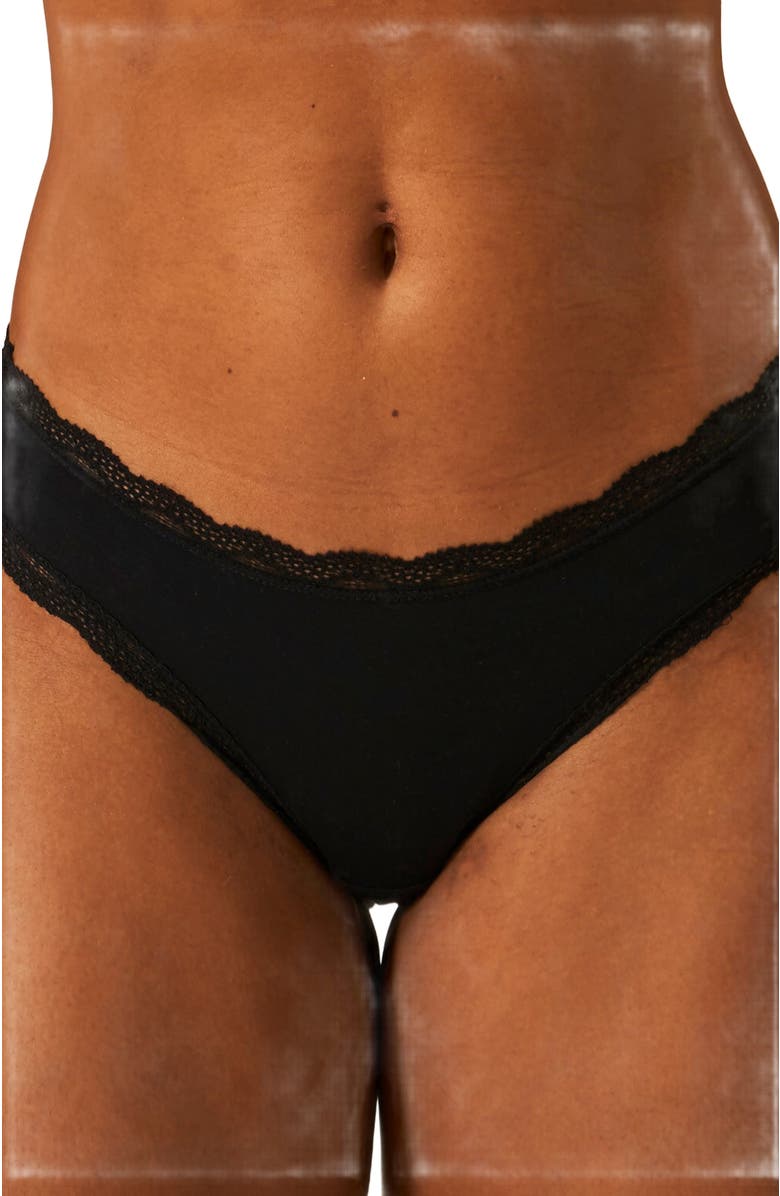 Stripe & Stare Lace Cami & Original Knicker Set, Alternate, color, Black