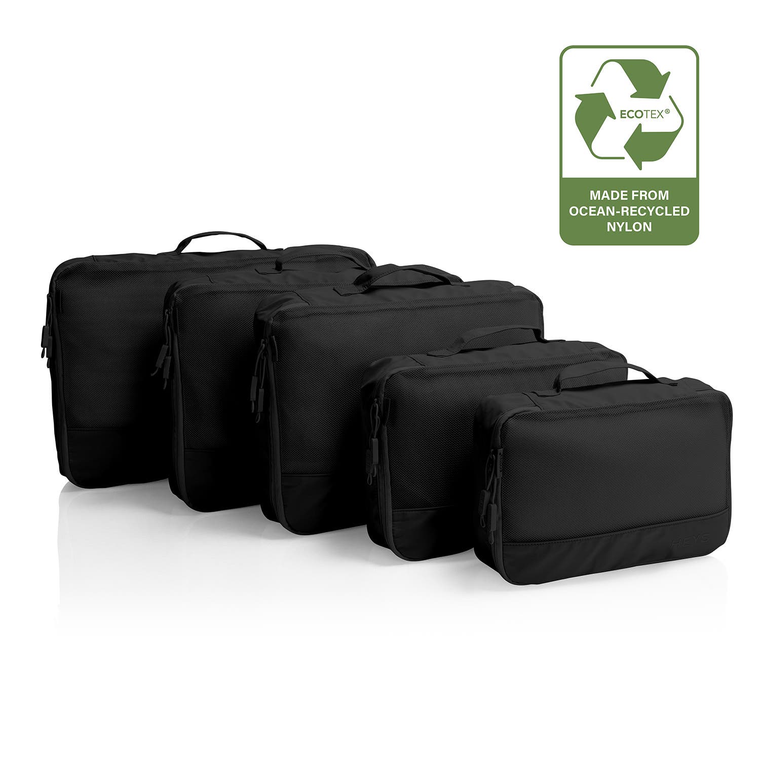 Heys Ecotex<sup>®</sup> Packing Cube 5 Piece Set, Main, color, Black Onyx
