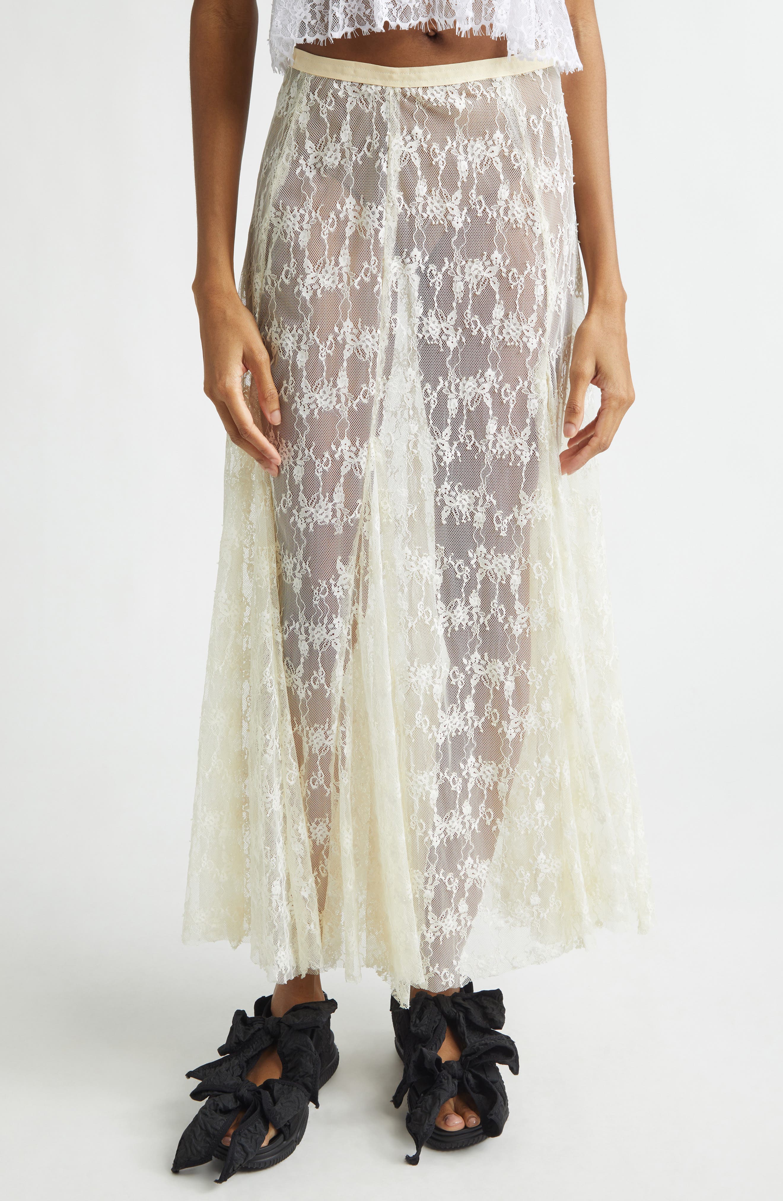 Pamela Sheer Lace Midi Skirt - image 3