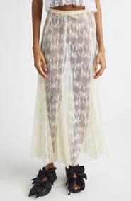 Collina Strada Pamela Sheer Lace Midi Skirt