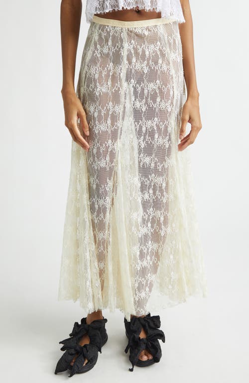 Collina Strada Pamela Sheer Lace Midi Skirt in Butter Yellow at Nordstrom, Size X-Small