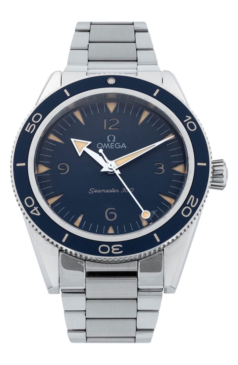 Watchfinder & Co. Omega Preowned 2022 Seamaster 300 Automatic Bracelet Watch, 41mm, Main, color, Blue