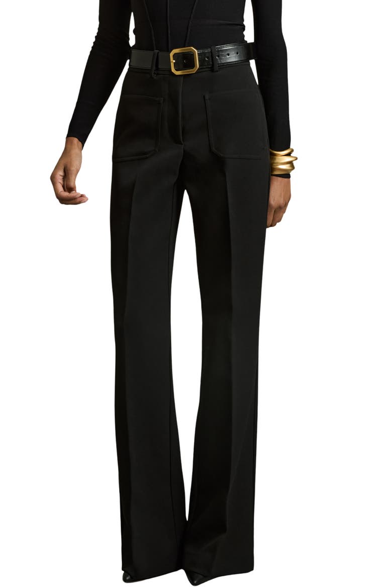 Priya Patch Pocket Wide Leg Pants, Main, color, BLACK