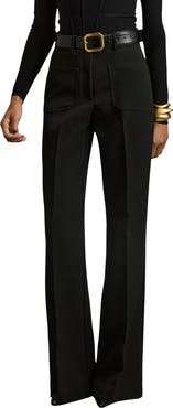 Reiss Priya Patch Pocket High Waist Flare Pants