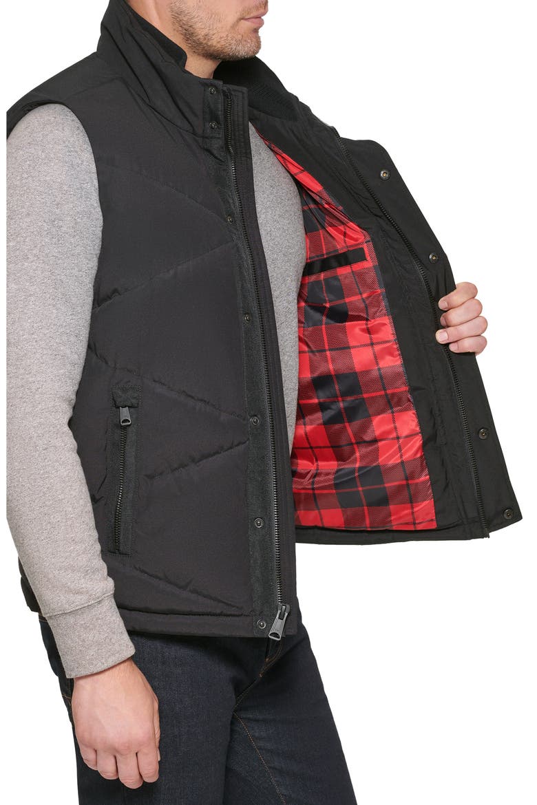 Quilted Puffer Vest, Alternate, color, BLACK