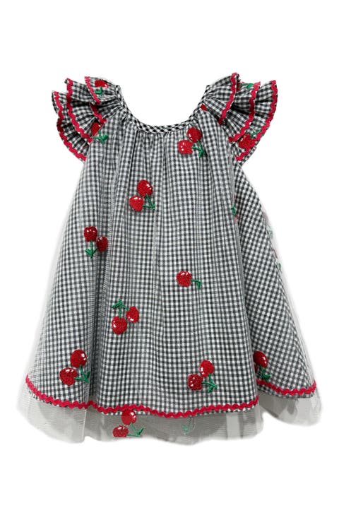Kids' Iris Gingham & Cherry Dress (Baby & Toddler)