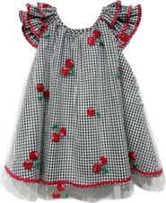 Pippa & Julie Kids' Iris Gingham & Cherry Dress
