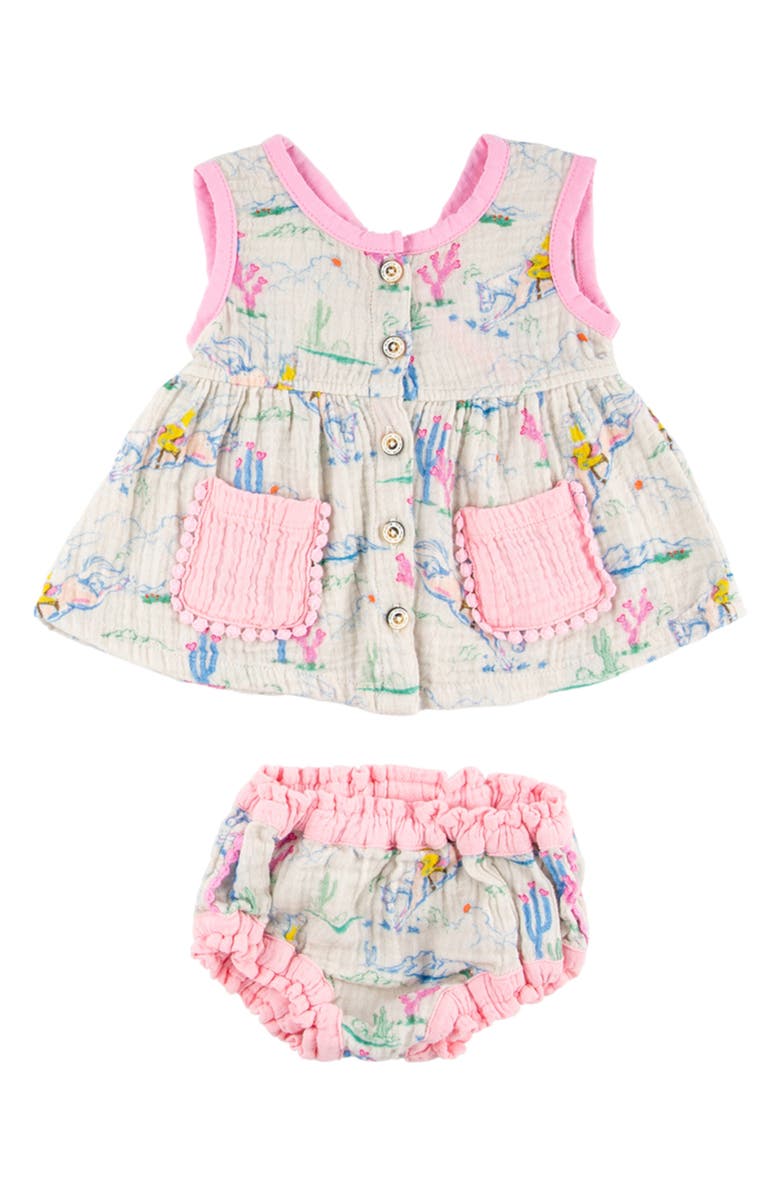 Miki Miette Taylor Cotton Gauze Tank & Bloomers Set, Main, color, 