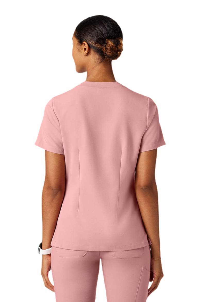 Helia Women's 3-Pocket Classic Notched V-Neck Scrub Top, Alternate, color, Mauve
