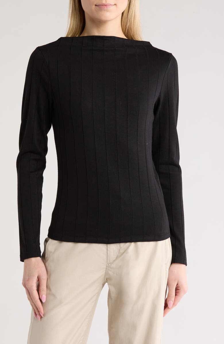 rag & bone Marie Wide Ribbed Long Sleeve Top, Main, color, 