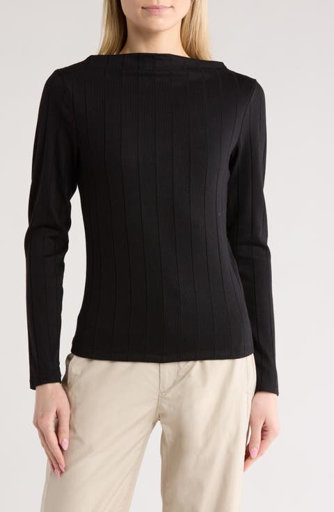 Marie Wide Ribbed Long Sleeve Top