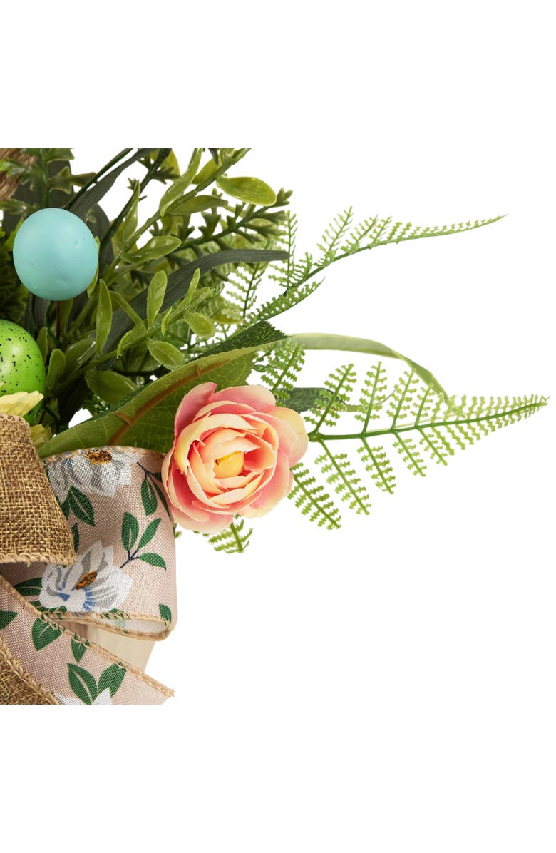 Northlight Boxed Floral Arrangement with Bunny Easter Decoration - 12", Alternate, color, Green